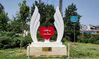 نصب یادمان مدافعان سلامت درکنار مرکز آموزشی و درمانی رازی رشت